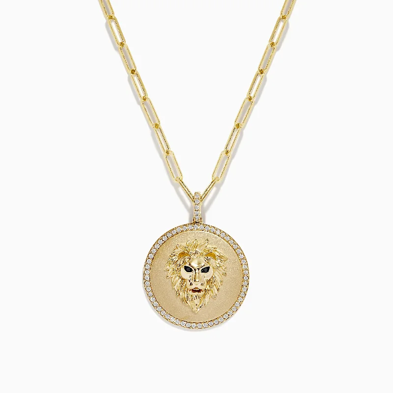 Breathtaking Jewelry, Breathtaking Prices Safari 14K Yellow Gold Diamond Lions Head Pendant Breathtaking Jewelry, Breathtaking Prices Safari 14K Yellow Gold Diamond Lions Head Pendant