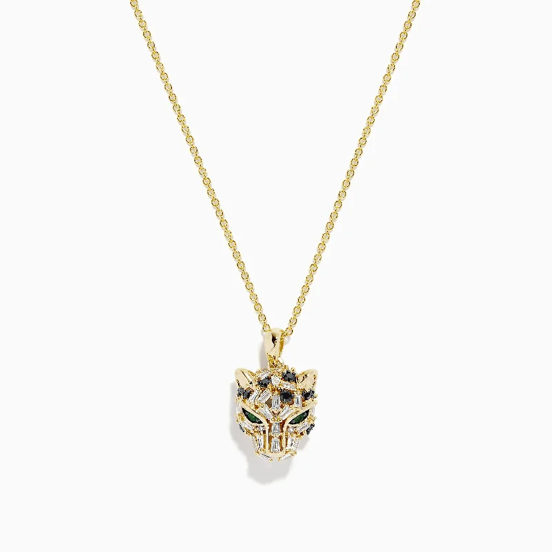 The Biggest Jewelry Sale Of The Year Is Here Signature 14K Yellow Gold Black and White Diamond Panther Pendant The Biggest Jewelry Sale Of The Year Is Here Signature 14K Yellow Gold Black and White Diamond Panther Pendant