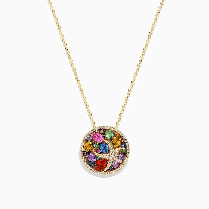 High-End Sparkle, Low-End Prices – Jewelry Sale Live Watercolors 14K Gold Multi Sapphire and Diamond Starfish Pendant High-End Sparkle, Low-End Prices – Jewelry Sale Live Watercolors 14K Gold Multi Sapphire and Diamond Starfish Pendant