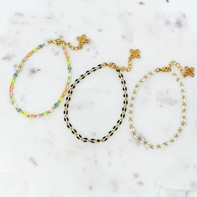Versatile Layering Jewelry For Effortless Chic Enamel Chain Anklet