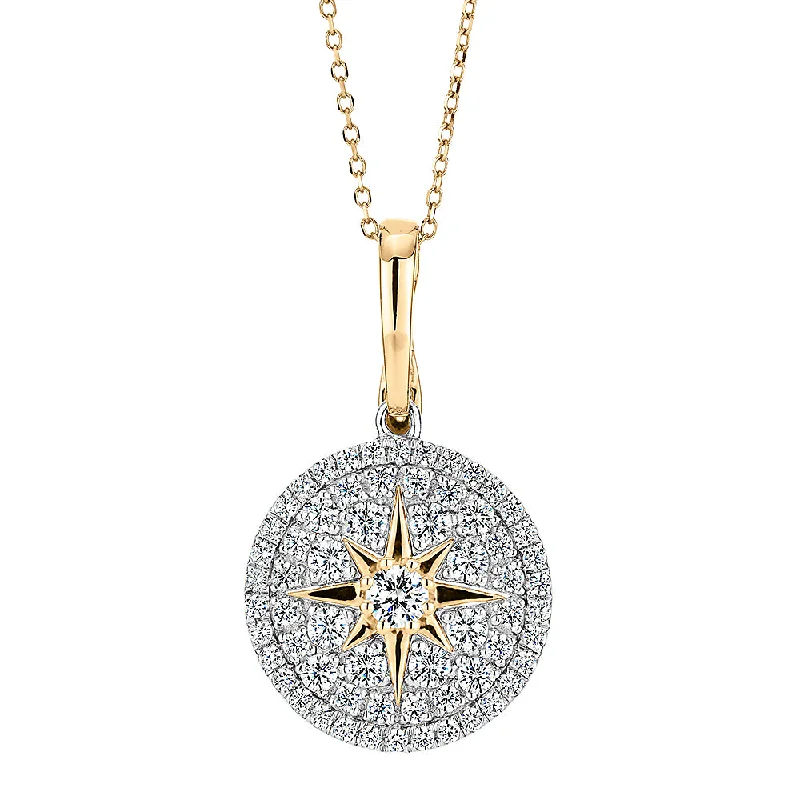 High-Quality Jewelry At A Fraction Of The Cost Fancy pendant with 0.95 carats* of diamond simulants in 10 carat yellow gold and sterling silver High-Quality Jewelry At A Fraction Of The Cost Fancy pendant with 0.95 carats* of diamond simulants in 10 carat yellow gold and sterling silver