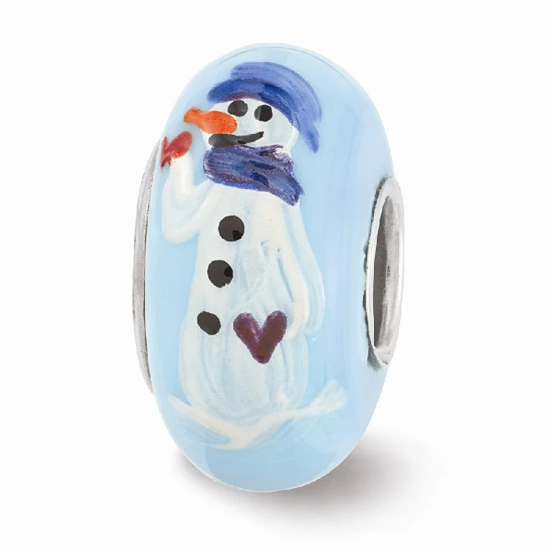 Premium Jewelry, Premium Discounts – Act Fast Fenton Blue Hand Painted Snowman Glass & Sterling Silver Bead Charm Premium Jewelry, Premium Discounts – Act Fast Fenton Blue Hand Painted Snowman Glass & Sterling Silver Bead Charm