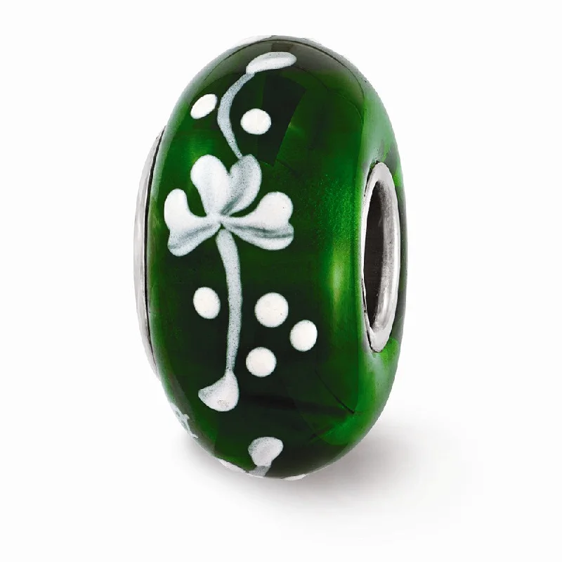 Once-A-Year Jewelry Sale – Grab Your Favorites Now Fenton Green Hand Painted Clover Glass & Sterling Silver Bead Charm Once-A-Year Jewelry Sale – Grab Your Favorites Now Fenton Green Hand Painted Clover Glass & Sterling Silver Bead Charm