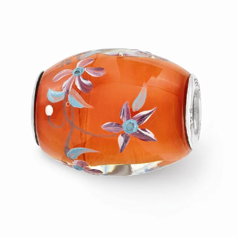 Elegant Jewelry At Unbeatable Prices – Shop Today Fenton Orange Floral Glass & Sterling Silver Barrel Bead Charm Elegant Jewelry At Unbeatable Prices – Shop Today Fenton Orange Floral Glass & Sterling Silver Barrel Bead Charm