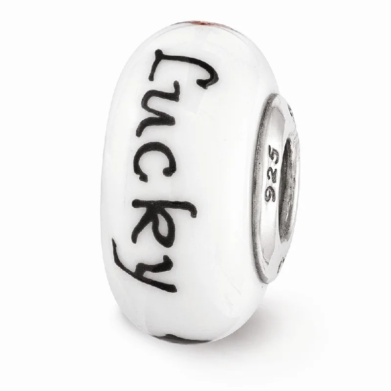 Get The Sparkle You Love At Prices You Adore Fenton White Lucky Suit Glass & Sterling Silver Bead Charm Get The Sparkle You Love At Prices You Adore Fenton White Lucky Suit Glass & Sterling Silver Bead Charm