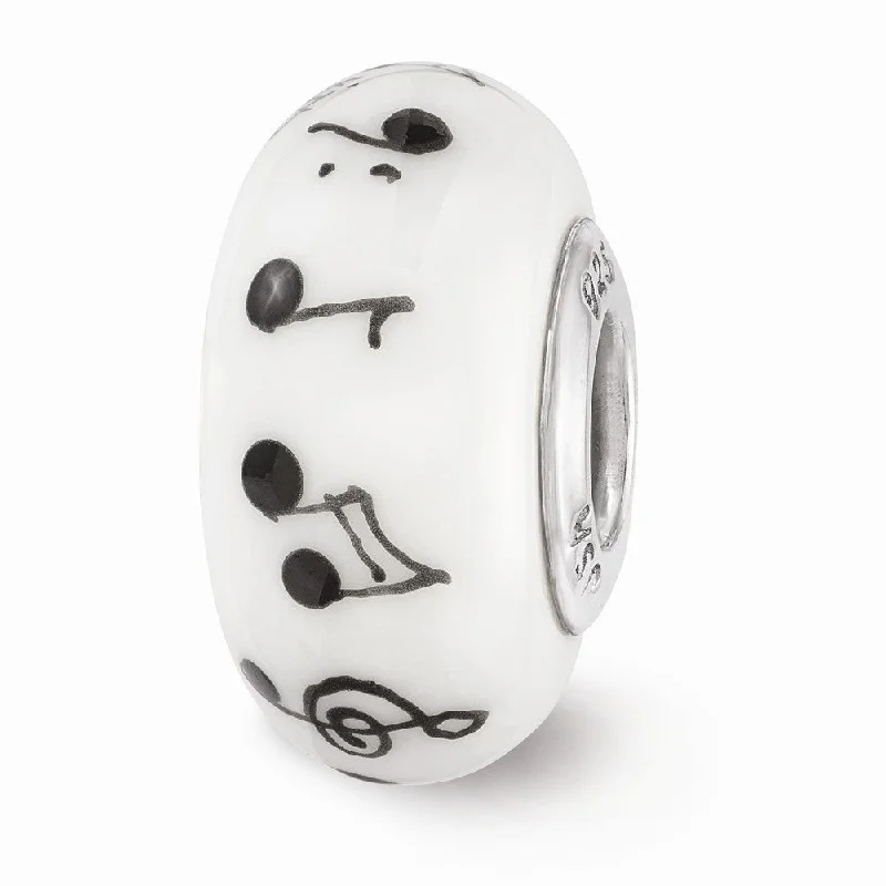 Bold And Beautiful Jewelry Now At Irresistible Prices Fenton White Music Notes Glass & Sterling Silver Bead Charm