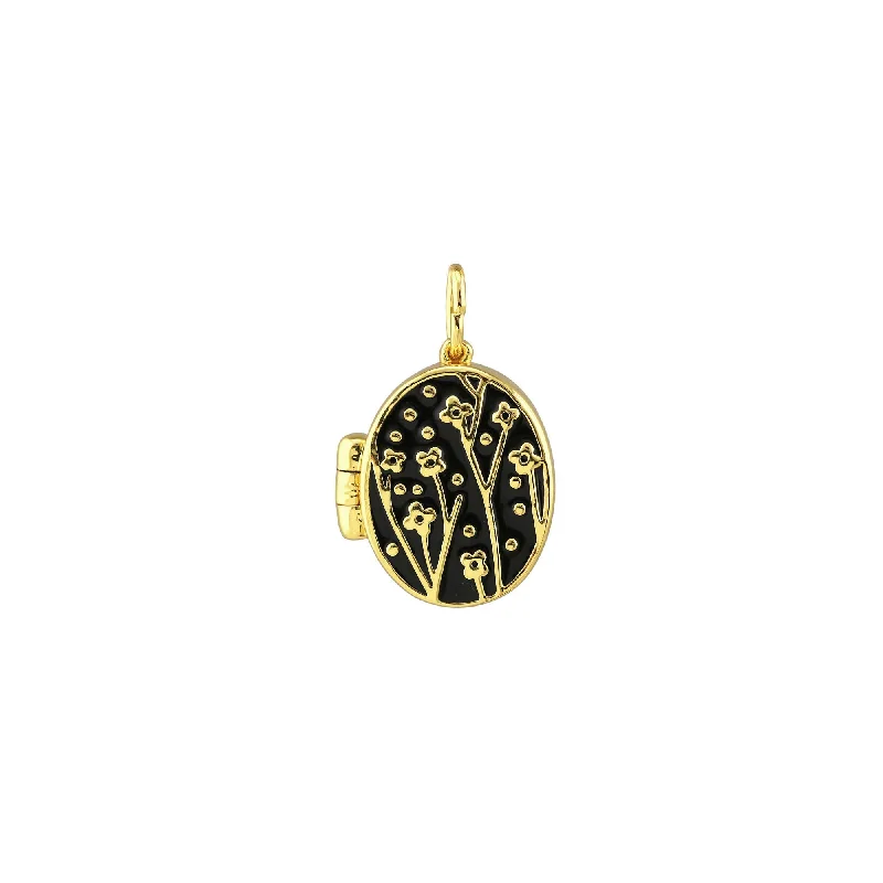Timeless Elegance, Temporary Discounts – Act Fast Flower Oval Enamel Locket Charm