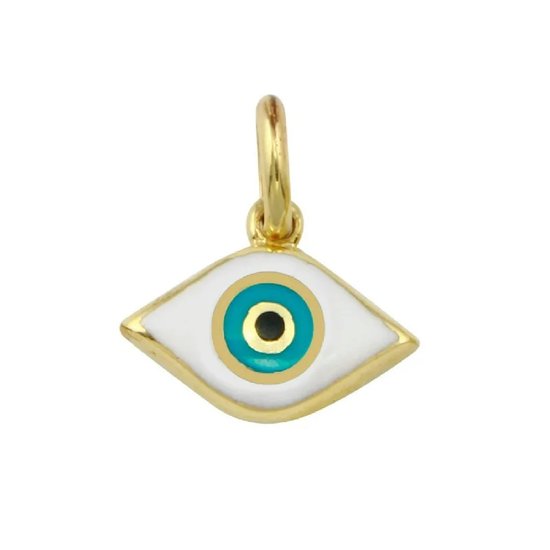 Luxury Jewelry Now At Special Promotional Rates 14K Gold Enamel Lucky Eye Charm