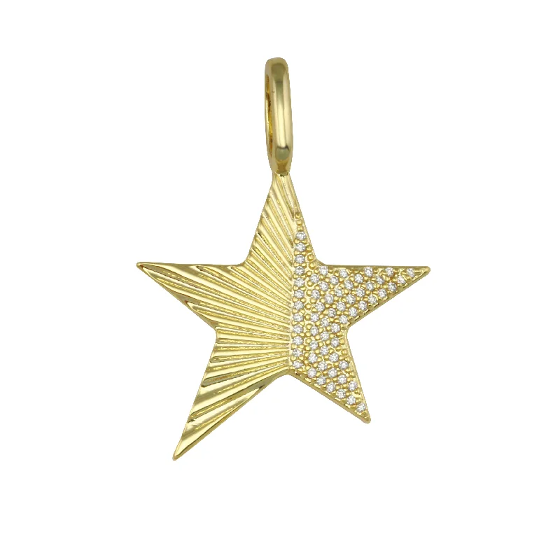 Premium Diamond Jewelry At Once-In-A-Lifetime Discounts Half Fluted Star Charm