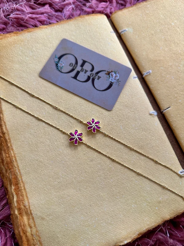 Seasonal Jewelry Sale – Upgrade Your Collection Jadau Pink Flora Anklets
