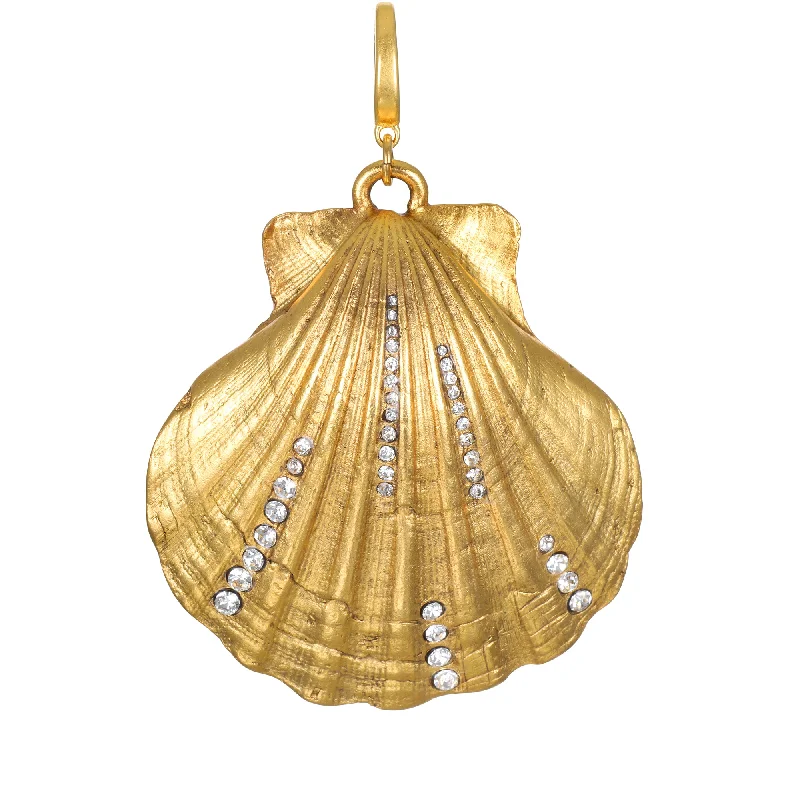 Premium Diamond Jewelry At Once-In-A-Lifetime Discounts Jumbo Scallop Shell Clip-On Charm Premium Diamond Jewelry At Once-In-A-Lifetime Discounts Jumbo Scallop Shell Clip-On Charm