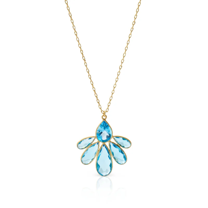 Trending Jewelry Now At Unbeatable Prices Echinacea Blue Topaz Pendant Necklace