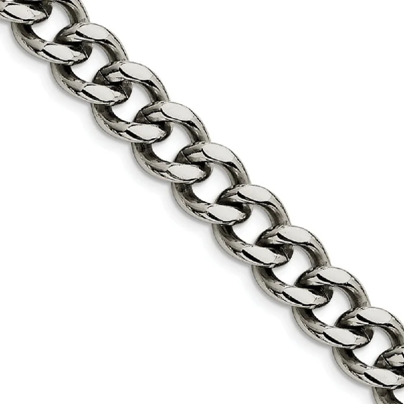 Elegant Jewelry Pieces At Unbelievable Prices Men's 11.5mm Stainless Steel Heavy Flat Curb Chain Bracelet, 8.5 Inch Elegant Jewelry Pieces At Unbelievable Prices Men's 11.5mm Stainless Steel Heavy Flat Curb Chain Bracelet, 8.5 Inch