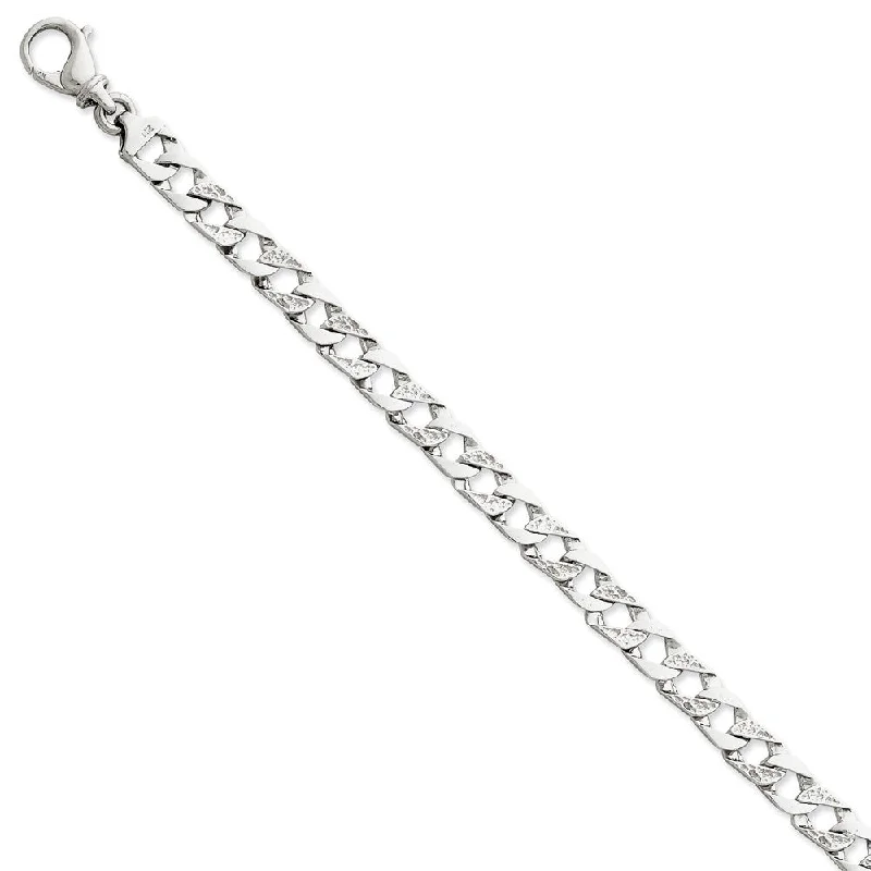 Limited-Time Offer On Elegant Jewelry Pieces Men's 14k White Gold, 7.5mm Fancy Curb Link Chain Bracelet Limited-Time Offer On Elegant Jewelry Pieces Men's 14k White Gold, 7.5mm Fancy Curb Link Chain Bracelet