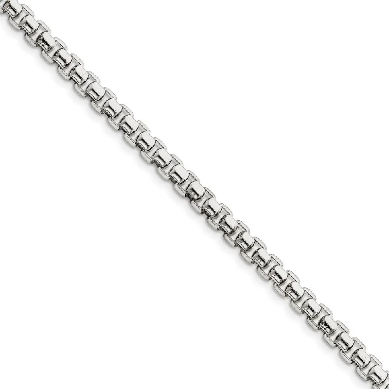 Seasonal Jewelry Deals – Elevate Your Style Men's 5.2mm, Sterling Silver, Round Box Chain Bracelet, 8.5 Inch Seasonal Jewelry Deals – Elevate Your Style Men's 5.2mm, Sterling Silver, Round Box Chain Bracelet, 8.5 Inch