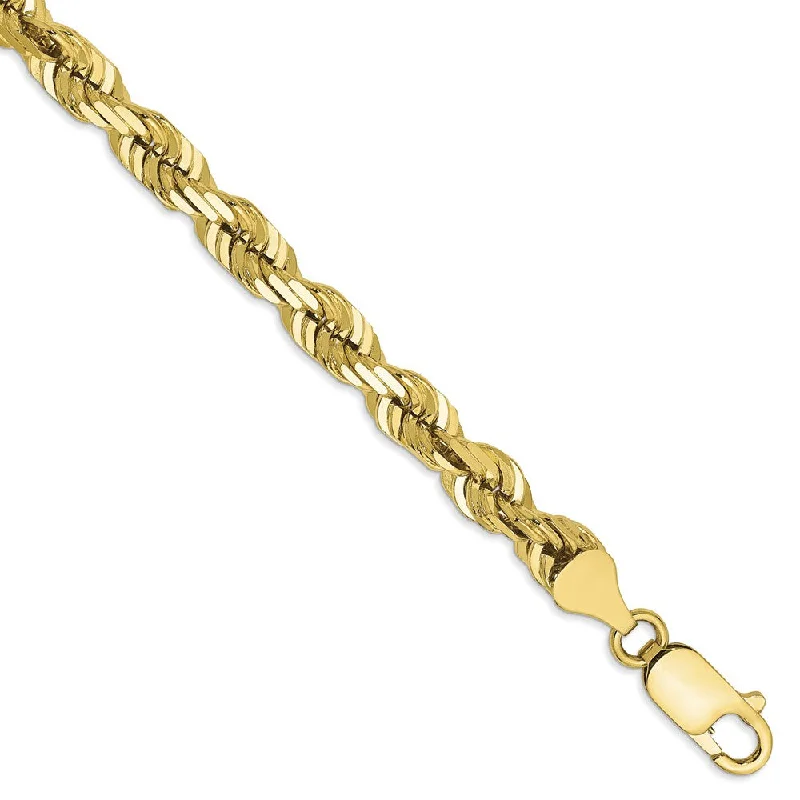 Exclusive Gemstone Jewelry At Special Prices Men's 6mm 10k Yellow Gold Diamond Cut Solid Rope Chain Bracelet Exclusive Gemstone Jewelry At Special Prices Men's 6mm 10k Yellow Gold Diamond Cut Solid Rope Chain Bracelet