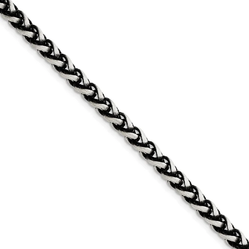 Shop Dazzling Jewelry At The Best Prices Men's 6mm, Sterling Silver Antiqued Spiga Chain Bracelet, 8.5 Inch Shop Dazzling Jewelry At The Best Prices Men's 6mm, Sterling Silver Antiqued Spiga Chain Bracelet, 8.5 Inch