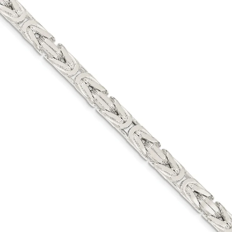Limited-Time Offer On Elegant Jewelry Pieces Mens 7.5mm Sterling Silver Square Solid Byzantine Chain Bracelet, 9in Limited-Time Offer On Elegant Jewelry Pieces Mens 7.5mm Sterling Silver Square Solid Byzantine Chain Bracelet, 9in