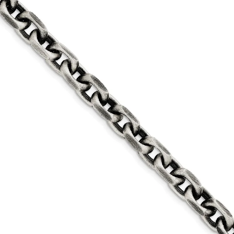 Handcrafted Jewelry Sale – Unique Designs At Low Prices Men's 8.6mm, Sterling Silver Antiqued Cable Chain Bracelet, 8.5 Inch Handcrafted Jewelry Sale – Unique Designs At Low Prices Men's 8.6mm, Sterling Silver Antiqued Cable Chain Bracelet, 8.5 Inch