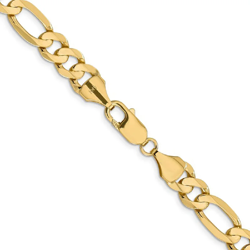 The Perfect Jewelry Piece At The Perfect Price Men's 8.75mm, 14k Yellow Gold, Concave Figaro Chain Bracelet The Perfect Jewelry Piece At The Perfect Price Men's 8.75mm, 14k Yellow Gold, Concave Figaro Chain Bracelet