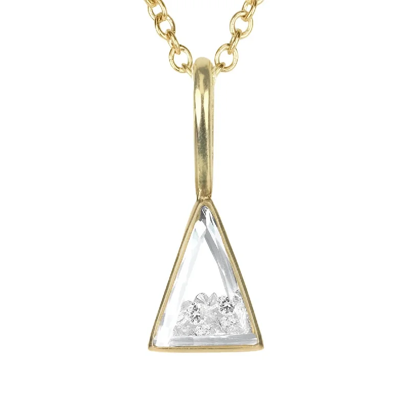 Bold And Beautiful Jewelry Now At Irresistible Prices 18K Gold Triangle Shaped "Ah" Diamond "Shake" Charm Bold And Beautiful Jewelry Now At Irresistible Prices 18K Gold Triangle Shaped "Ah" Diamond "Shake" Charm