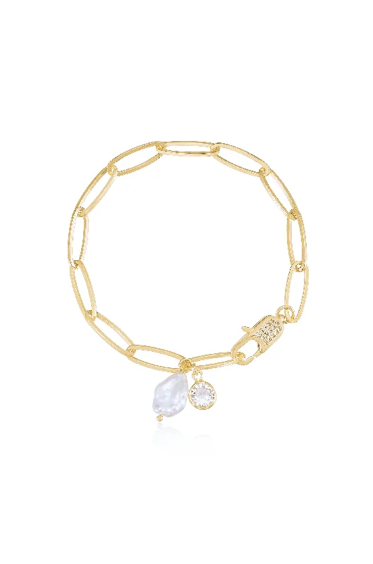 Seasonal Jewelry Sale – Upgrade Your Collection Pearl Charm Chain Link Bracelet