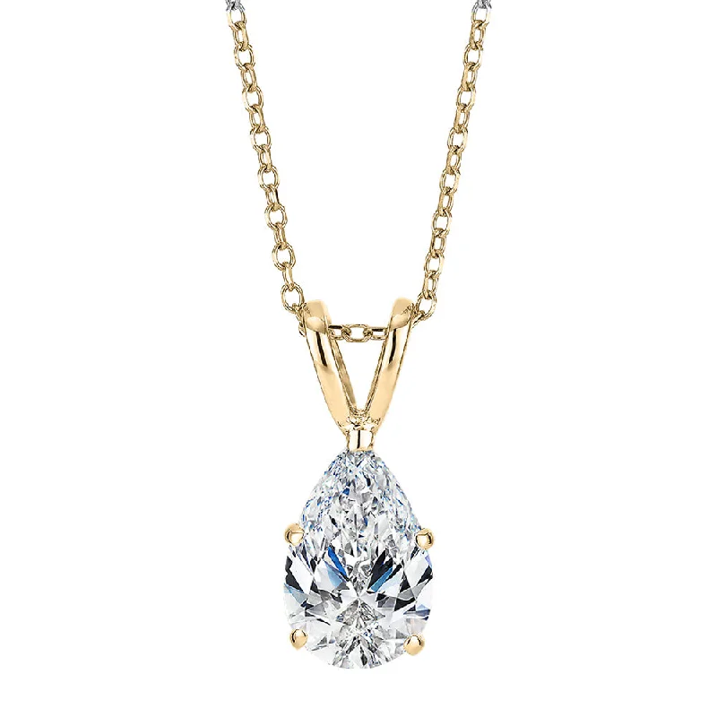 Seasonal Jewelry Deals – Elevate Your Style Pear solitaire pendant with 1 carat* diamond simulant in 10 carat yellow gold Seasonal Jewelry Deals – Elevate Your Style Pear solitaire pendant with 1 carat* diamond simulant in 10 carat yellow gold