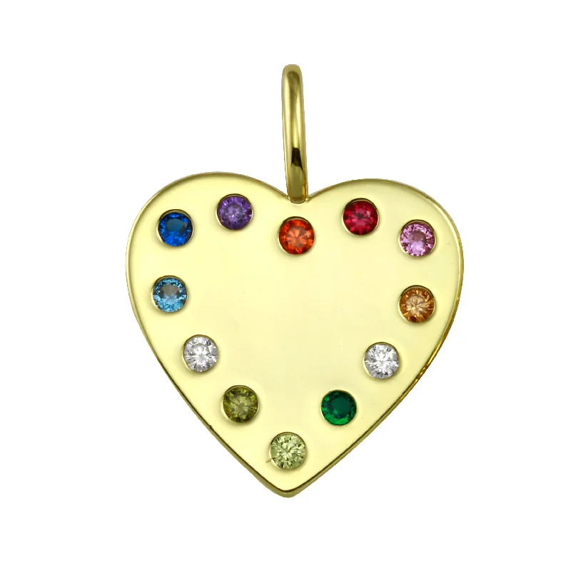 Get The Jewelry You Love At A Price You Love Rainbow Stones Heart Charm