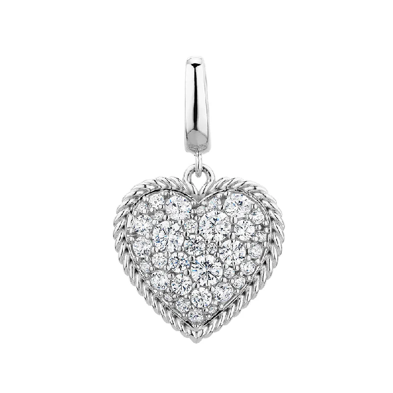 Affordable Gold-Plated Jewelry For Modern Fashion Round Brilliant charm pendant with 1.05 carats* of diamond simulants in sterling silver Affordable Gold-Plated Jewelry For Modern Fashion Round Brilliant charm pendant with 1.05 carats* of diamond simulants in sterling silver