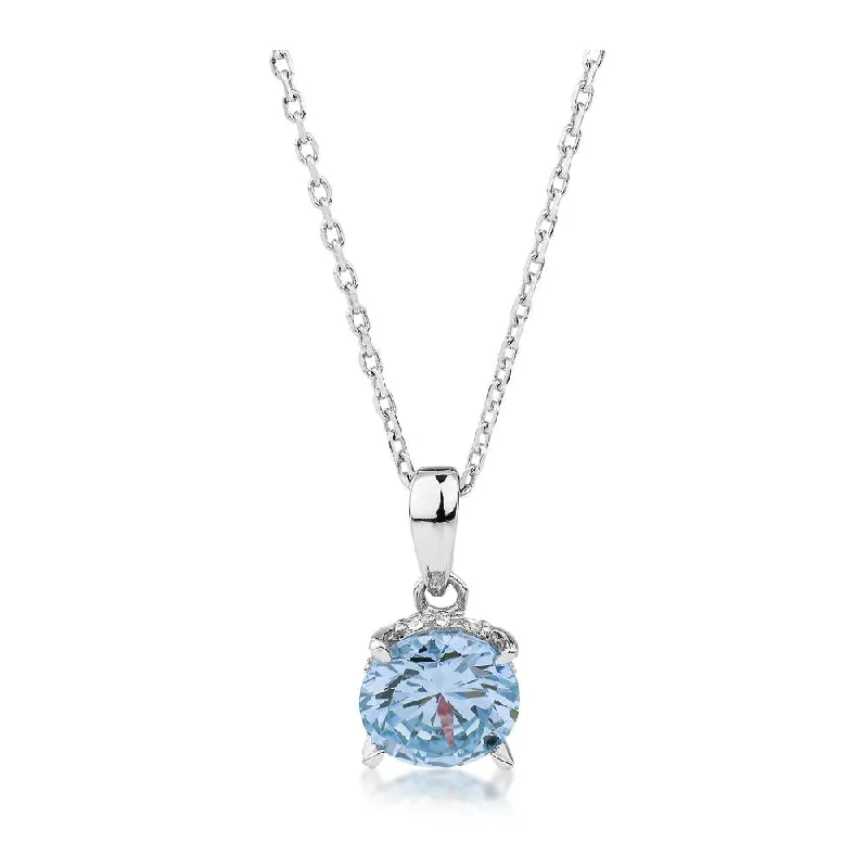 Sparkle In Style With Our Best Jewelry Deals Round Brilliant solitaire necklace with blue topaz simulant in sterling silver Sparkle In Style With Our Best Jewelry Deals Round Brilliant solitaire necklace with blue topaz simulant in sterling silver