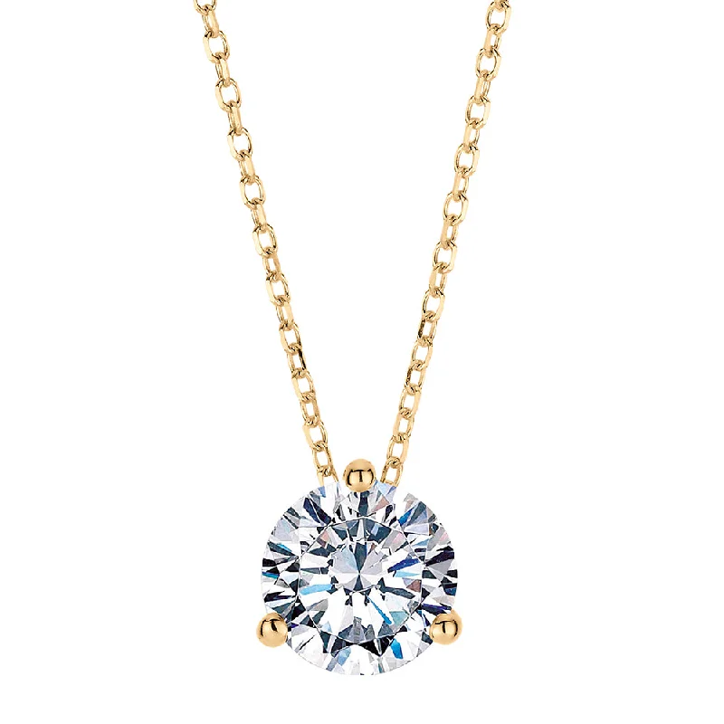 Shop Dazzling Jewelry With Special Promotional Discounts Round Brilliant solitaire pendant with 1.03 carat* diamond simulant in 10 carat yellow gold Shop Dazzling Jewelry With Special Promotional Discounts Round Brilliant solitaire pendant with 1.03 carat* diamond simulant in 10 carat yellow gold
