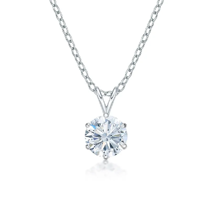 Unmissable Discounts On Timeless Jewelry Pieces Round Brilliant solitaire pendant with 2 carat* diamond simulant in 10 carat white gold Unmissable Discounts On Timeless Jewelry Pieces Round Brilliant solitaire pendant with 2 carat* diamond simulant in 10 carat white gold