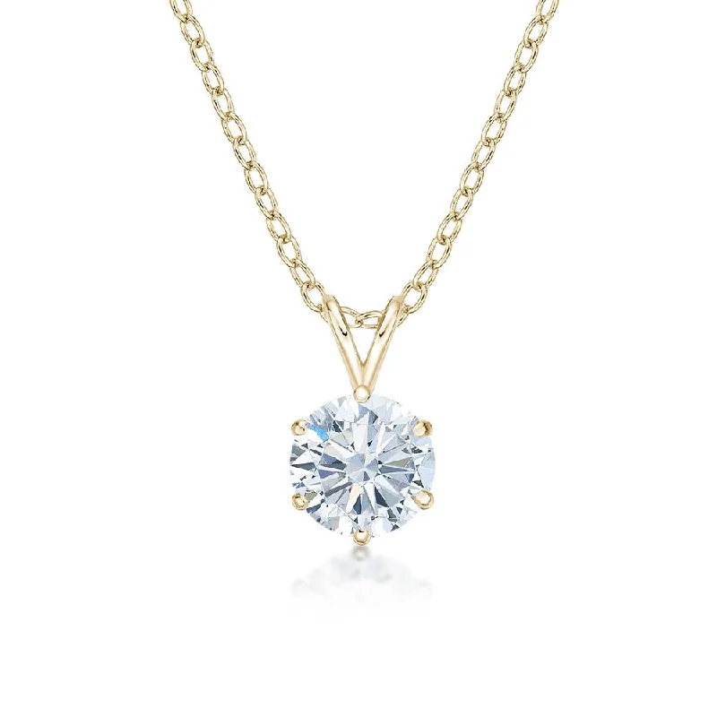 Personalized Jewelry At Special Discount Rates Round Brilliant solitaire pendant with 2 carat* diamond simulant in 10 carat yellow gold Personalized Jewelry At Special Discount Rates Round Brilliant solitaire pendant with 2 carat* diamond simulant in 10 carat yellow gold