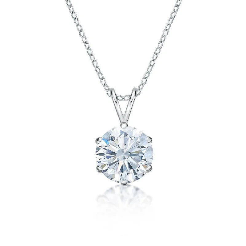 Flash Sale On Exquisite Jewelry – Don't Miss Out Round Brilliant solitaire pendant with 3 carat* diamond simulant in 10 carat white gold Flash Sale On Exquisite Jewelry – Don't Miss Out Round Brilliant solitaire pendant with 3 carat* diamond simulant in 10 carat white gold