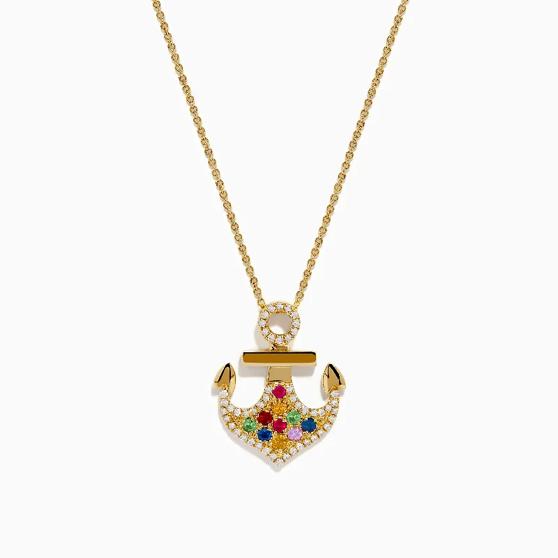 High-End Sparkle, Low-End Prices – Shop Now Seaside 14K Yellow Gold Multi Sapphire and Diamond Anchor Pendant High-End Sparkle, Low-End Prices – Shop Now Seaside 14K Yellow Gold Multi Sapphire and Diamond Anchor Pendant