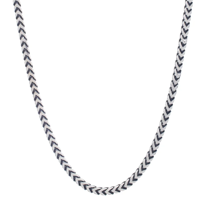 Versatile Layering Jewelry For Effortless Chic Silver Gun Metal Franco Necklace