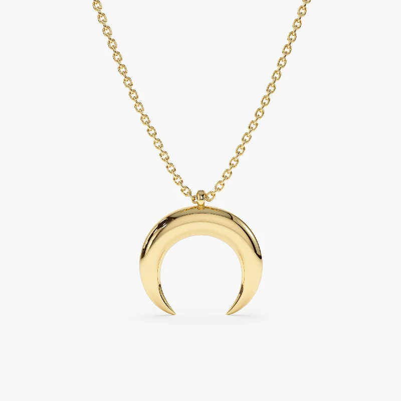Last Chance To Grab Your Favorite Jewelry At A Discount Solid Gold Crescent Horn Necklace, Hailie Last Chance To Grab Your Favorite Jewelry At A Discount Solid Gold Crescent Horn Necklace, Hailie