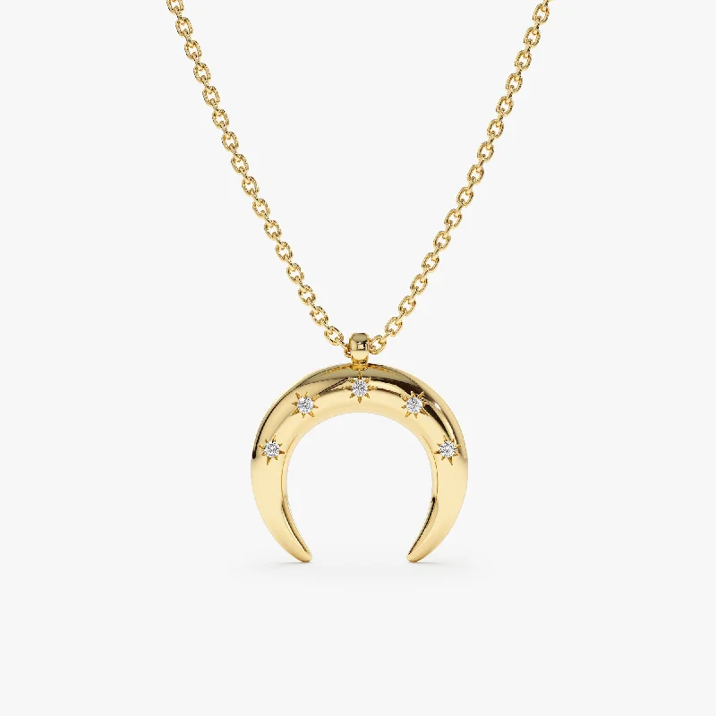 Special Jewelry Deals – Upgrade Your Collection Star Studded Crescent Horn Necklace, Hailie Special Jewelry Deals – Upgrade Your Collection Star Studded Crescent Horn Necklace, Hailie