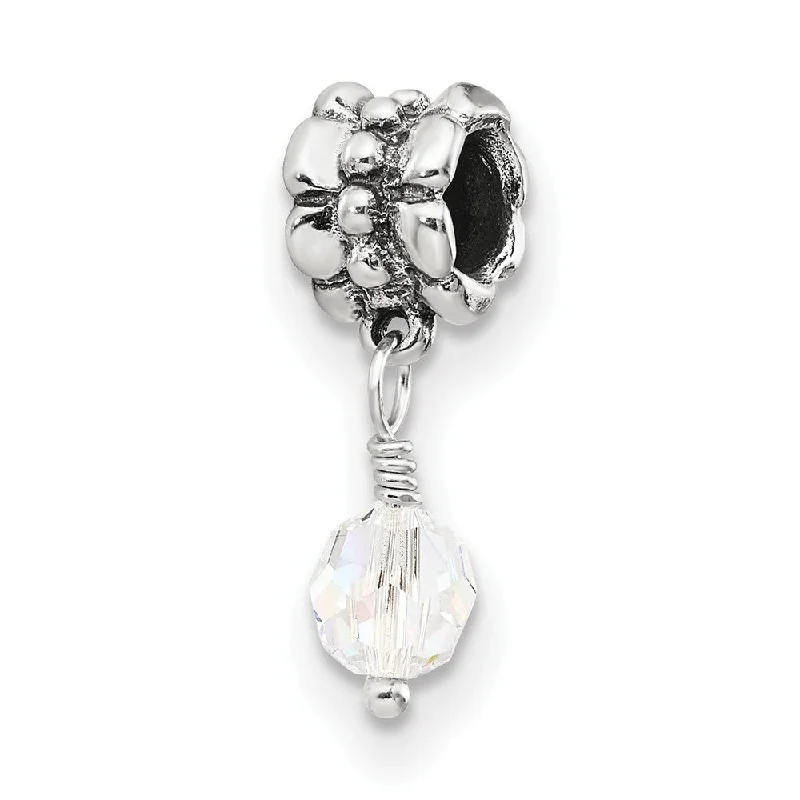 Bestselling Jewelry At Special Promotional Rates Sterling Silver and Faceted Clear Crystal Dangle Bead Charm Bestselling Jewelry At Special Promotional Rates Sterling Silver and Faceted Clear Crystal Dangle Bead Charm
