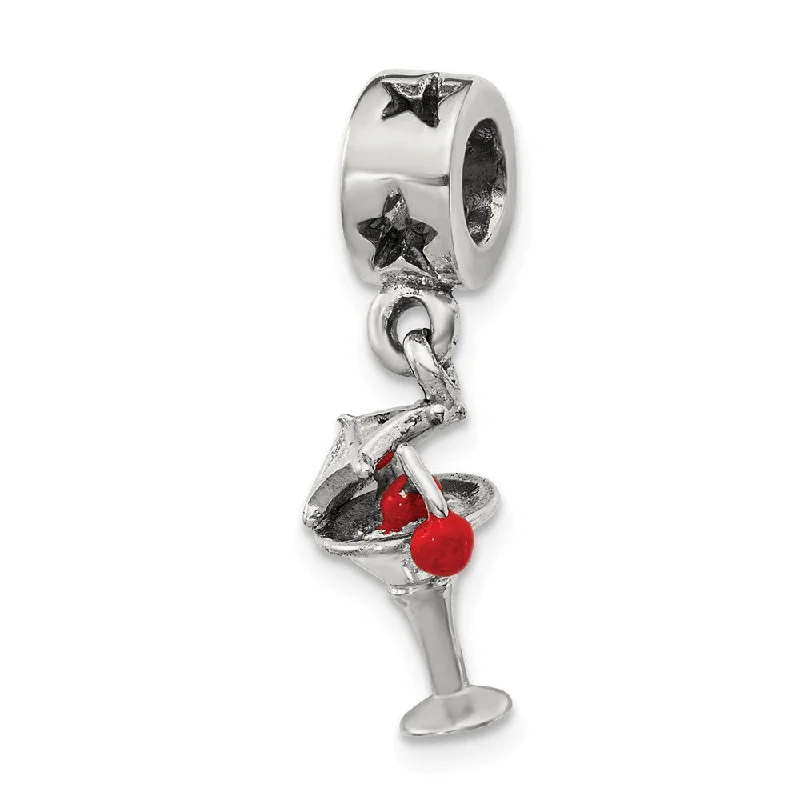 Shop Handcrafted Jewelry At Special Promotional Rates Sterling Silver & Enamel Martini Dangle Bead Charm Shop Handcrafted Jewelry At Special Promotional Rates Sterling Silver & Enamel Martini Dangle Bead Charm