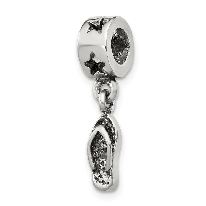 Seasonal Jewelry Deals – Elevate Your Style Sterling Silver Flip Flop Dangle Bead Charm Seasonal Jewelry Deals – Elevate Your Style Sterling Silver Flip Flop Dangle Bead Charm
