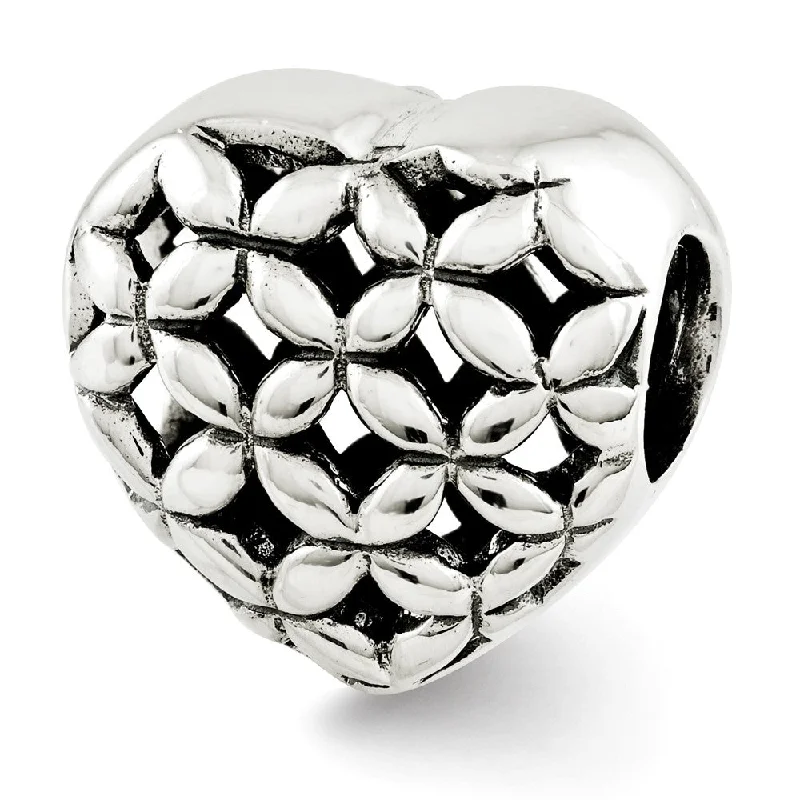 Personalized Jewelry Sale – Unique Pieces At Great Prices Sterling Silver Floral Lattice Heart Bead Charm