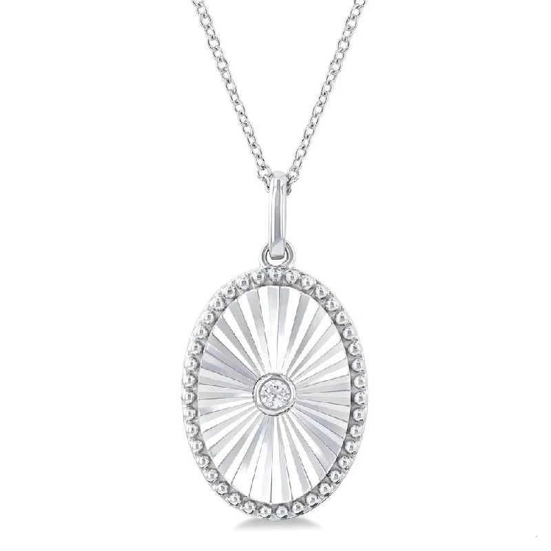 Premium Jewelry At Special Low Prices For A Limited Time Sterling Silver Oval Medallion Diamond Pendant Necklace Premium Jewelry At Special Low Prices For A Limited Time Sterling Silver Oval Medallion Diamond Pendant Necklace