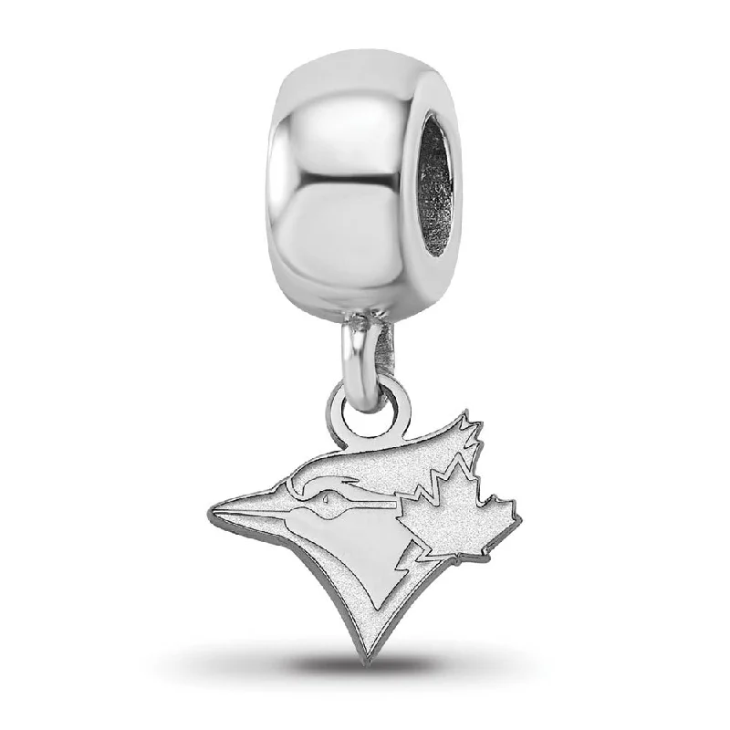 Dainty Floral Jewelry For Feminine Elegance Sterling Silver Rhodium Plated MLB Blue Jays XS Dangle Bead Charm Dainty Floral Jewelry For Feminine Elegance Sterling Silver Rhodium Plated MLB Blue Jays XS Dangle Bead Charm