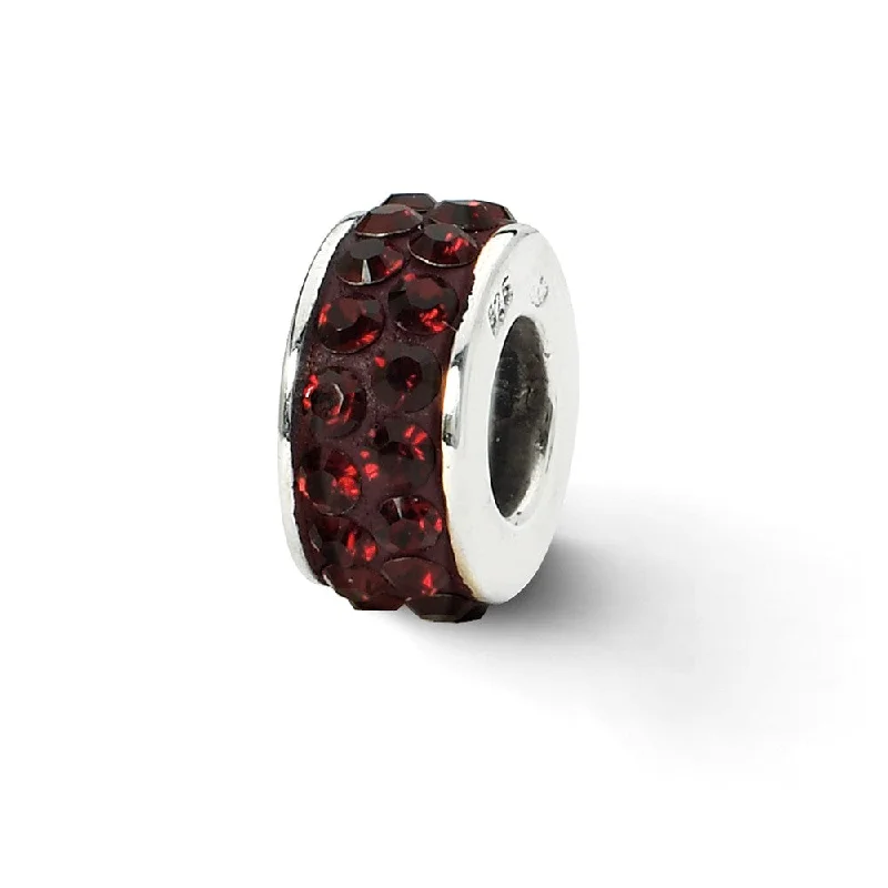 Timeless Elegance Now At Special Discounts Sterling Silver with Crimson Red Crystals Double Row Bead Charm Timeless Elegance Now At Special Discounts Sterling Silver with Crimson Red Crystals Double Row Bead Charm