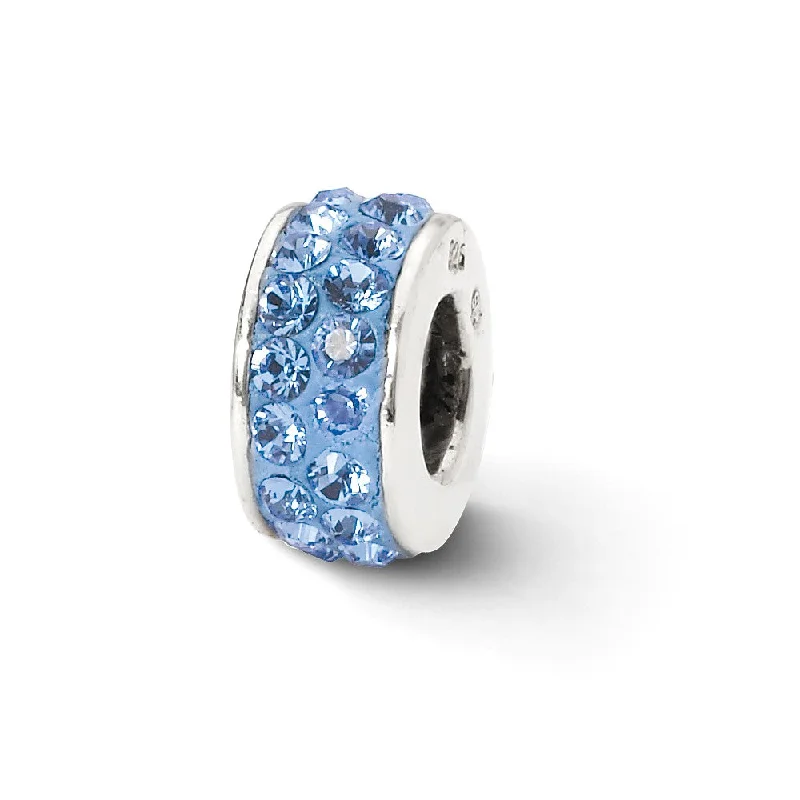 Affordable Elegance – Special Jewelry Sale Now Live Sterling Silver with Light Blue Crystals Double Row Bead Charm Affordable Elegance – Special Jewelry Sale Now Live Sterling Silver with Light Blue Crystals Double Row Bead Charm