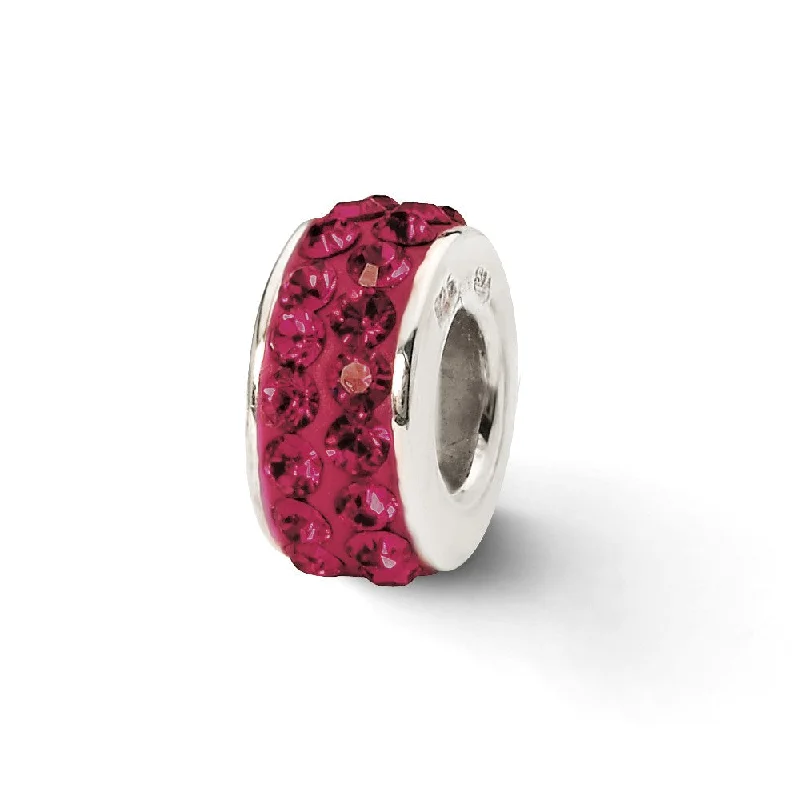 The Perfect Jewelry Piece At The Perfect Discount Sterling Silver with Maroon Crystals Double Row Bead Charm The Perfect Jewelry Piece At The Perfect Discount Sterling Silver with Maroon Crystals Double Row Bead Charm