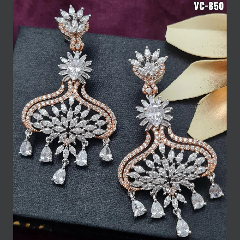 Personalized Jewelry At Special Discount Rates Vivah Creation 2 tone Plated AD Stone Dangler Earrings Personalized Jewelry At Special Discount Rates Vivah Creation 2 tone Plated AD Stone Dangler Earrings