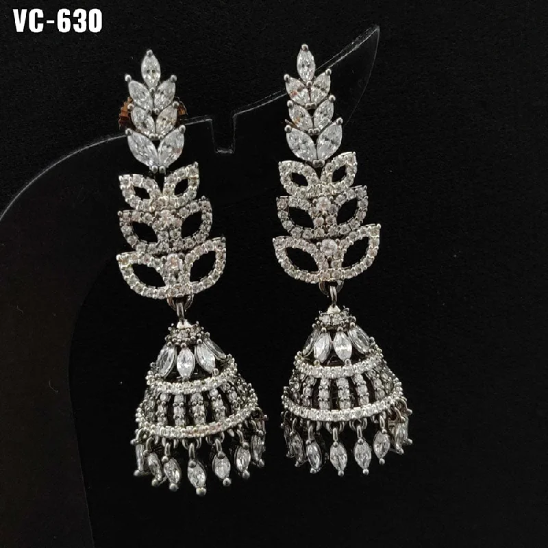 Trendy Minimalist Jewelry For Everyday Wear Vivah Creation Oxidised Plated AD Stone Dangler Earrings Trendy Minimalist Jewelry For Everyday Wear Vivah Creation Oxidised Plated AD Stone Dangler Earrings