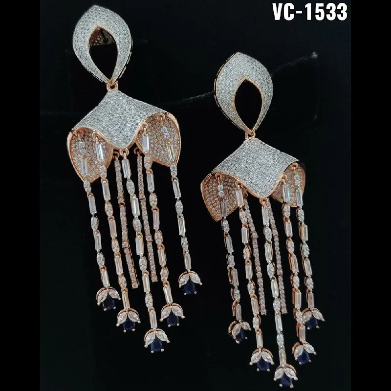 Flash Sale On Exquisite Jewelry – Don't Miss Out Vivah Creation Rose Gold Plated AD Stone Dangler Earrings Flash Sale On Exquisite Jewelry – Don't Miss Out Vivah Creation Rose Gold Plated AD Stone Dangler Earrings